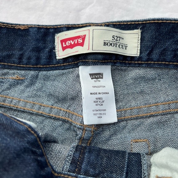 Levi's 527 Bootcut Jeans 28" x 28" Unisex Distressed - Picture 3 of 5